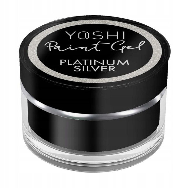 Yoshi Paint Gel UV LED Żel Do Paznokci Zdobień Platinum Silver 5ml