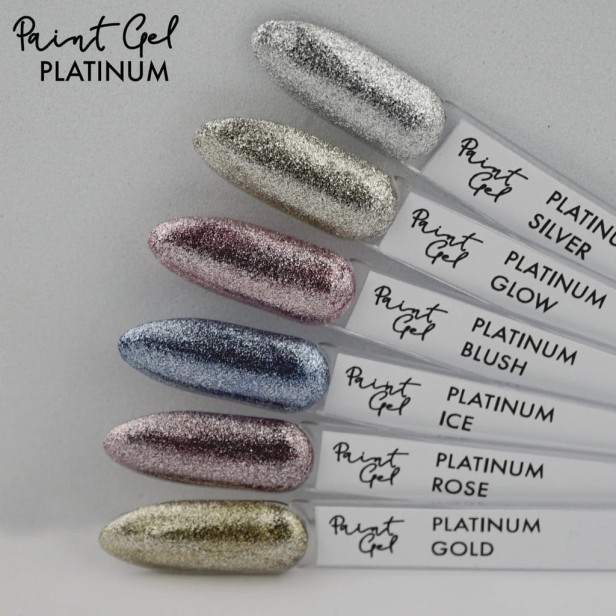 Yoshi Paint Gel UV LED Żel Do Paznokci Zdobień Platinum Silver 5ml