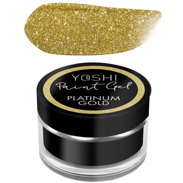 Yoshi Paint Gel UV LED Żel Do Paznokci Zdobień Platinum Gold 5ml