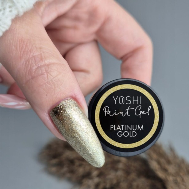 Yoshi Paint Gel UV LED Żel Do Paznokci Zdobień Platinum Gold 5ml