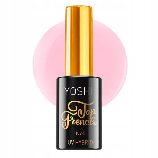 Yoshi Top French NO5 Top hybrydowy UV LED Hybrid Półtransparentny Róż 10ml