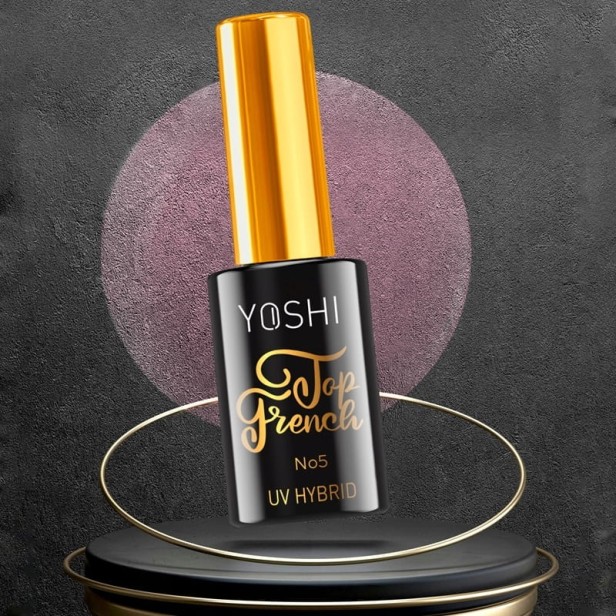 Yoshi Top French NO5 Top hybrydowy UV LED Hybrid Półtransparentny Róż 10ml