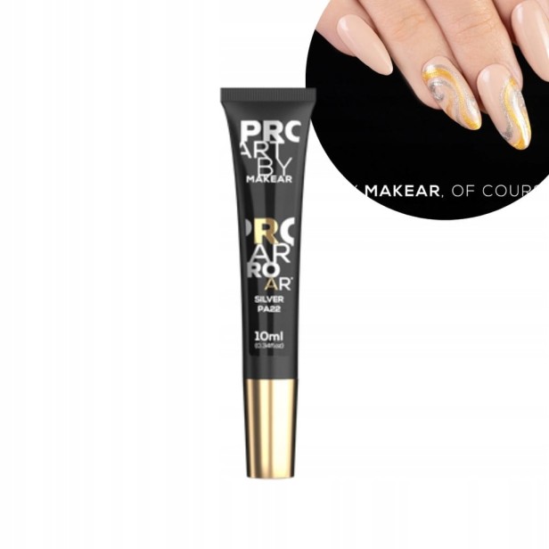 Makear ProArt Silver PA22 Srebrna farbka pasta do stempli zdobień 10ml