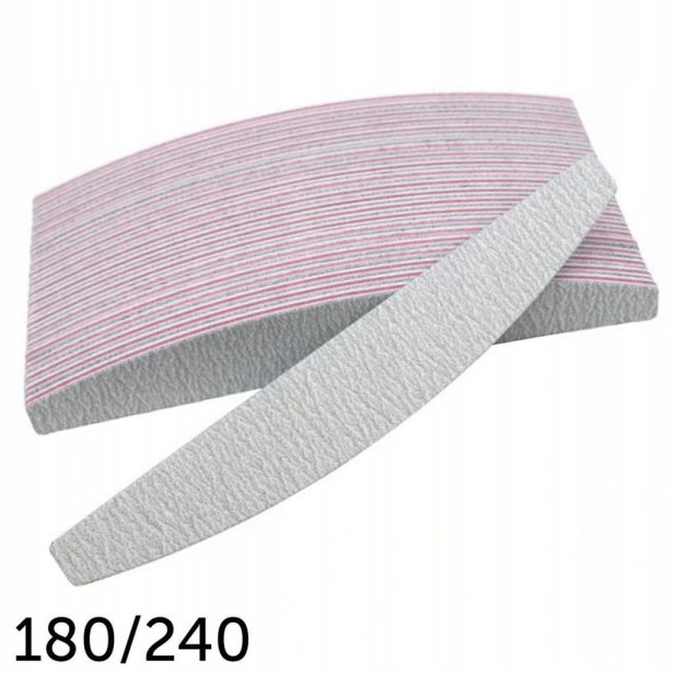 Excellent PRO ECO Pilnik Paznokci Łódka Zebra Uniwersalny 5mm 180/240 10szt
