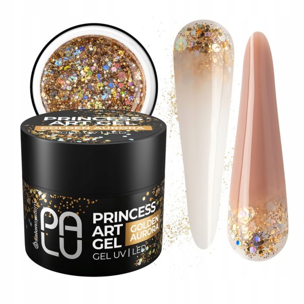 PALU Żel do Zdobień Princess Art Gel GOLDEN AURORA GEL UV/LED 10g