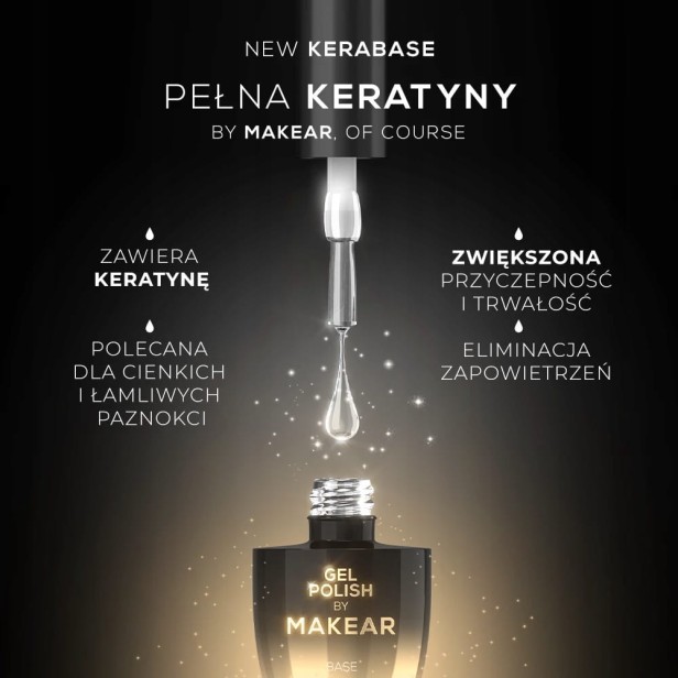 Makear Kera Base Wzmacniająca do paznokci Baza Keratynowa na łamliwe 15ml