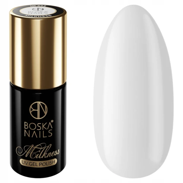 Boska Nails Lakier hybrydowy Do Paznokci Biały Mleczny Milkness 442 6ml