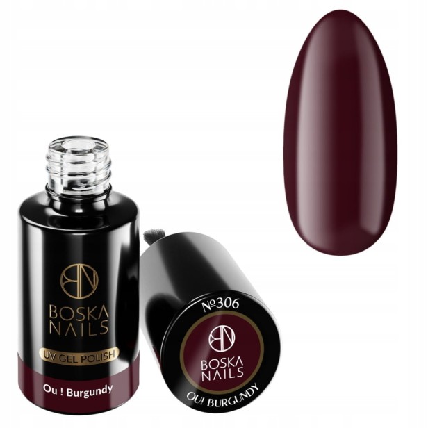 Boska Nails Lakier Hybrydowy do paznokci 306 Ou! Burgundy burgundowy 6ml