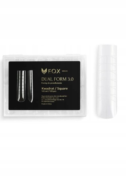 F.O.X FOX Dual Form 3.0 Formy do przedłużania paznokci KWADRAT/SQUARE 120sz