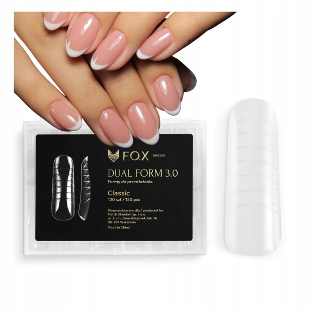 F.O.X FOX Dual Form 3.0 Górne Formy do przedłużania paznokci CLASSIC 120szt