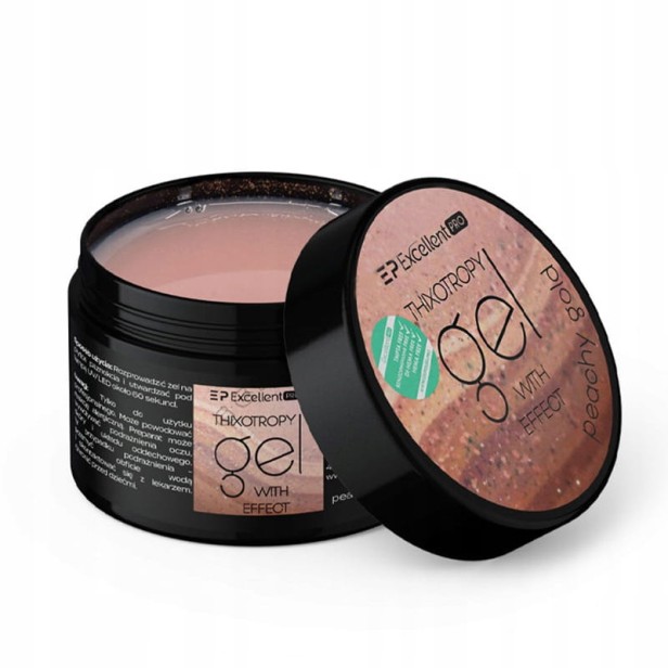 Excellent PRO Żel Budujący Thixo Gel With Effect PEACHY GOLD 50g