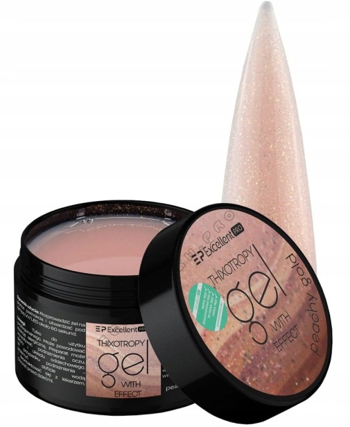 Excellent PRO Żel Budujący Thixo Gel With Effect PEACHY GOLD 50g