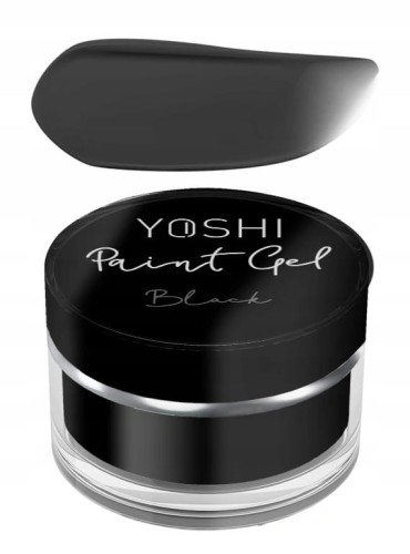Yoshi Żel Do Zdobień Paznokci Paint Gel BLACK Farbka Czarna Hybryda 5ml
