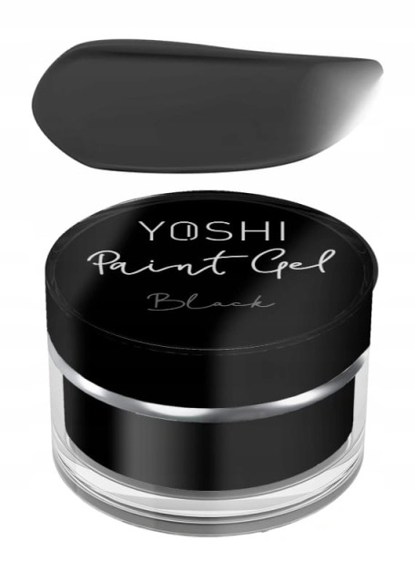 Yoshi Żel Do Zdobień Paznokci Paint Gel BLACK Farbka Czarna Hybryda 5ml