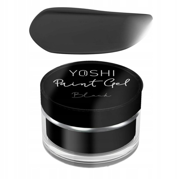 Yoshi Żel Do Zdobień Paznokci Paint Gel BLACK Farbka Czarna Hybryda 5ml