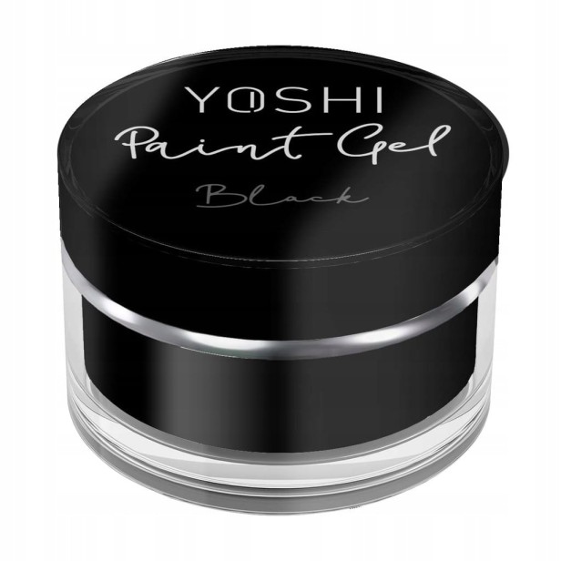 Yoshi Żel Do Zdobień Paznokci Paint Gel BLACK Farbka Czarna Hybryda 5ml