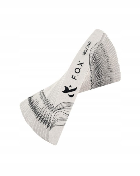 F.O.X FOX Pilniki do paznokci Półksiężyc gradacja 180/240 - 25szt