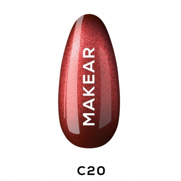 Makear Magnetyczny Lakier Hybrydowy Cat Eye C20 Czerwony Kocie Oko 8ml