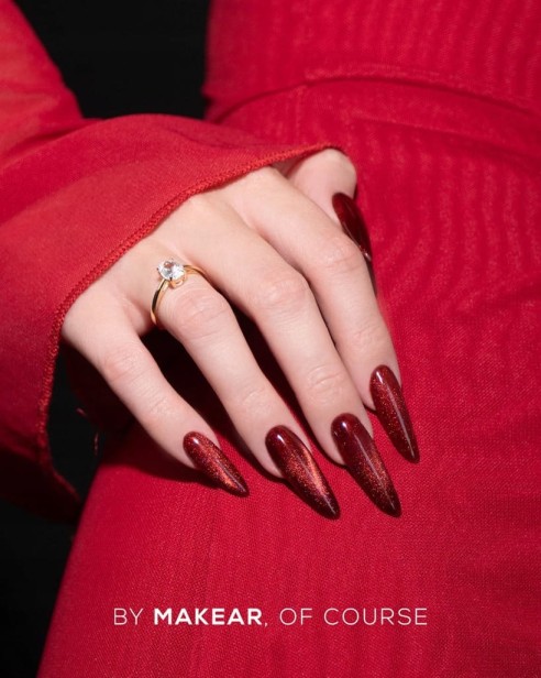 Makear Magnetyczny Lakier Hybrydowy Cat Eye C20 Czerwony Kocie Oko 8ml