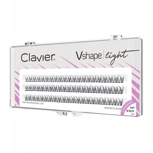 Clavier Kępki Rzęs Jaskółki Vshape Light – Mix 9/10/11 mm