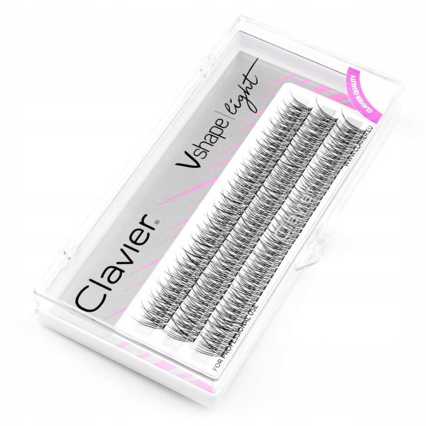 Clavier Kępki Rzęs Jaskółki Vshape Light – Mix 9/10/11 mm