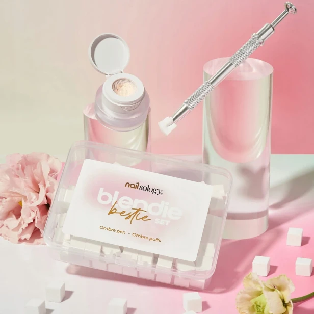 Clavier Nailsology Blendie Bestie Set Zestaw do ombre Pen + Puffs 100szt
