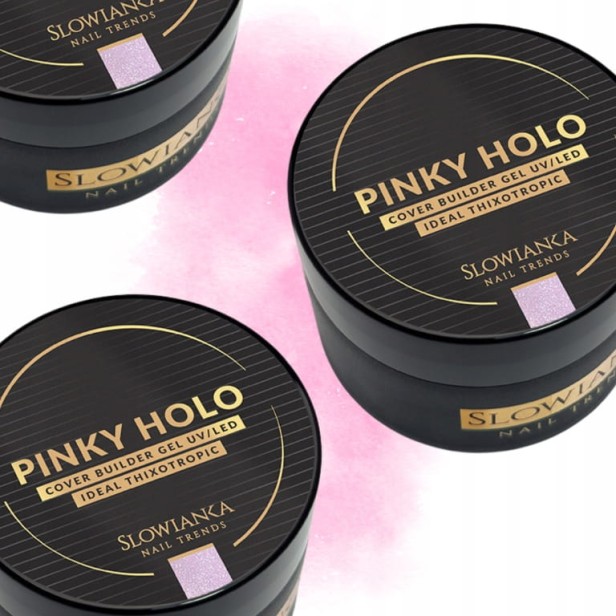 SLOWIANKA Żel budujący Cover Builder Gel Ideal Tixotropic PINKY HOLO 15g