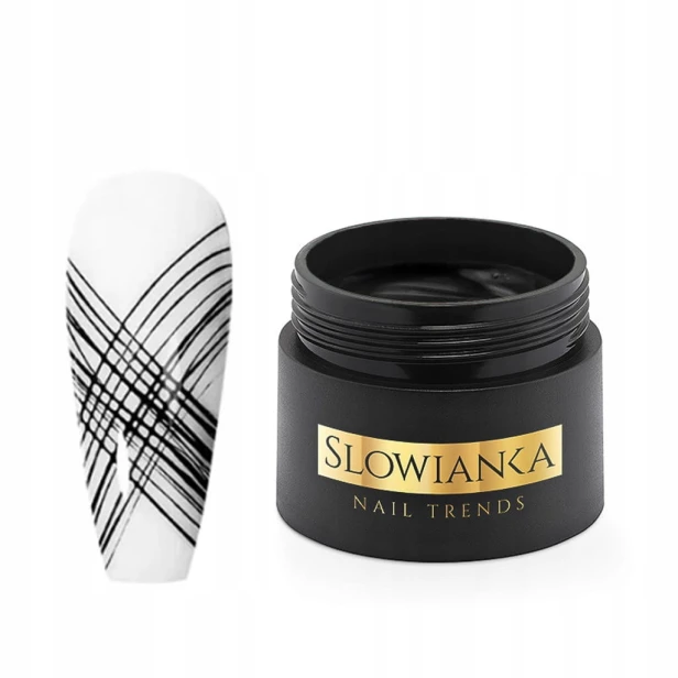 SLOWIANKA Czarny Żel Do Zdobień Paznokci SPIDER HEXA GEL BLACK 5g