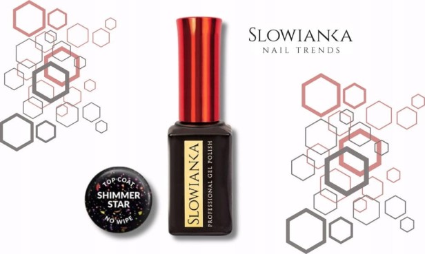 SLOWIANKA Top Coat No Wipe Top hybrydowy SHIMMER STAR 10g
