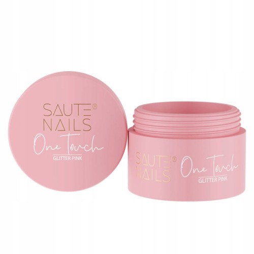 Saute Nails Żel Budujący do paznokci podkładkowy One Touch GLITTER PINK 30g