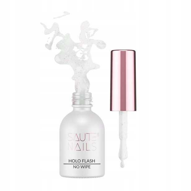 Saute Nails Top Hybrydowy No Wipe z Efektem HOLO FLASH 8ml