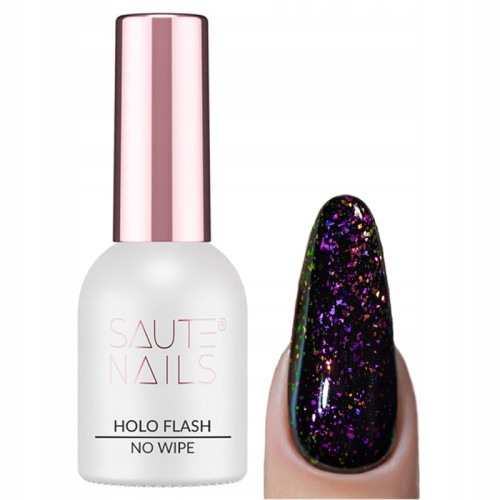 Saute Nails Top Hybrydowy No Wipe z Efektem HOLO FLAKES 8ml