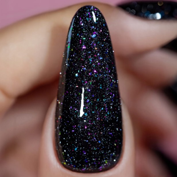Saute Nails Top Hybrydowy No Wipe z efektem SILVER FLASH 8ml