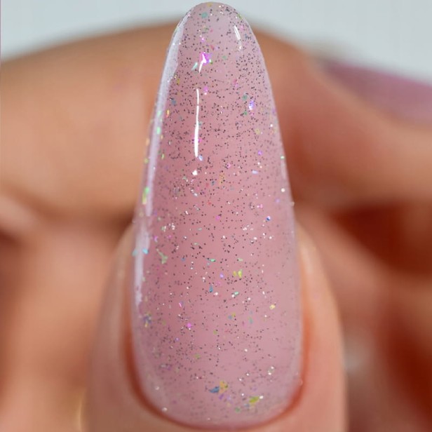Saute Nails Top Hybrydowy No Wipe z efektem SILVER FLASH 8ml