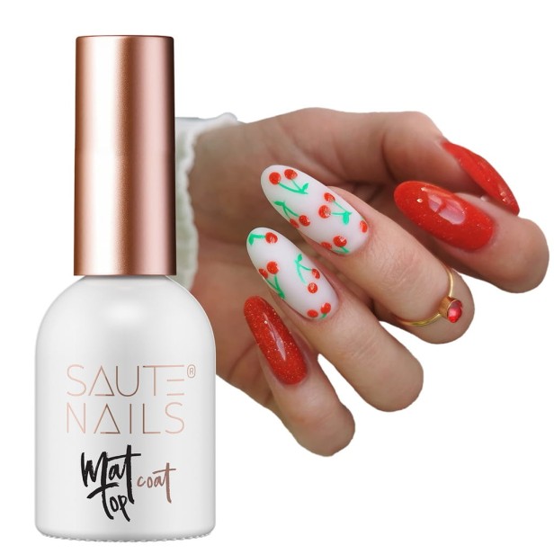 Saute Nails Matowy Top Hybrydowy Top Coat No Wipe MATT 8ml