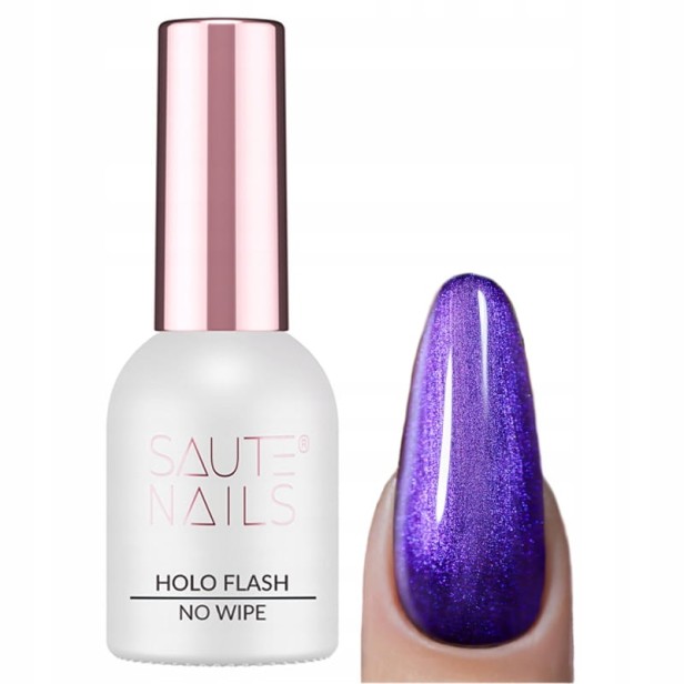 Saute Nails Top Hybrydowy No Wipe z Efektem PINK PEARL 8ml