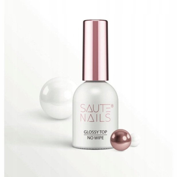 Saute Nails Top Hybrydowy GLOSSY Top No Wipe 8ml