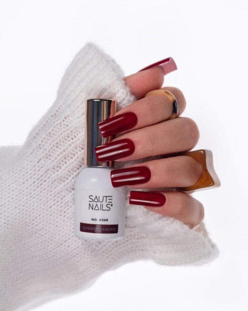 Saute Nails Lakier hybrydowy S328 CHERRY LAQUER 8ml