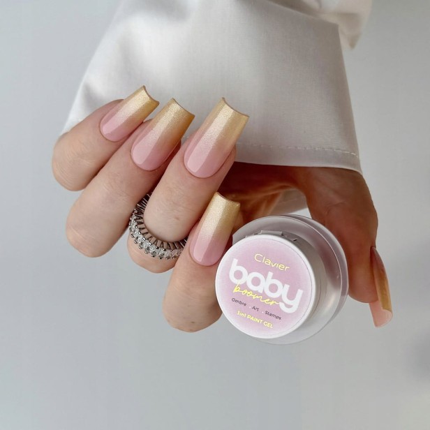 Clavier Żel 3w1 do Zdobień Baby Boomer Artistic Gel Ombre Paint U01 GOLDINA