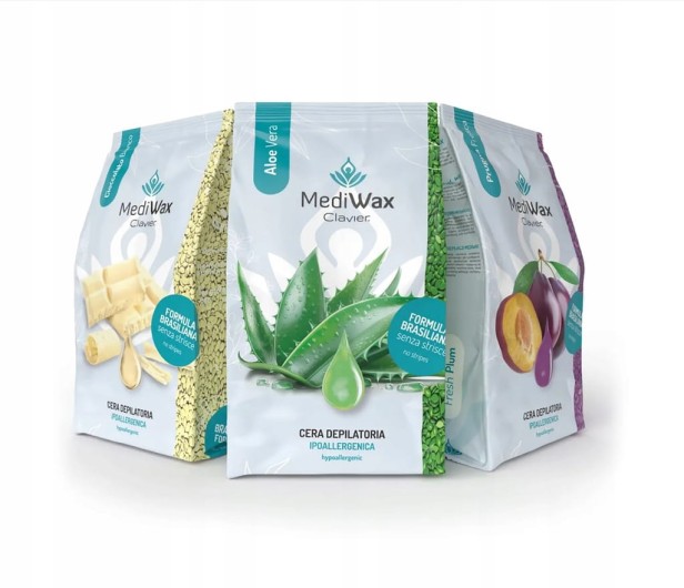 Clavier Wosk twardy dropsy do depilacji MediWax ALOE VERA 1000g