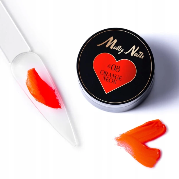 Molly Nails Pro Art pasta do zdobień pomarańczowa #08 ORANGE NEON 5g