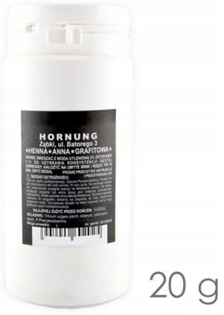 Hornung Grafitowa henna do brwi i rzęs Czarna 20g