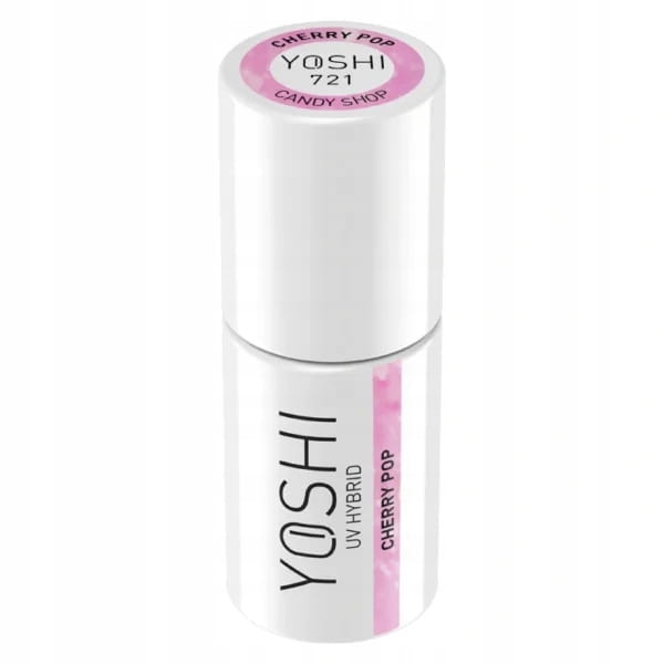 Yoshi Lakier Hybrydowy Candy Shop 721 CHERRY POP Róż z Drobinami Brokat 6ml