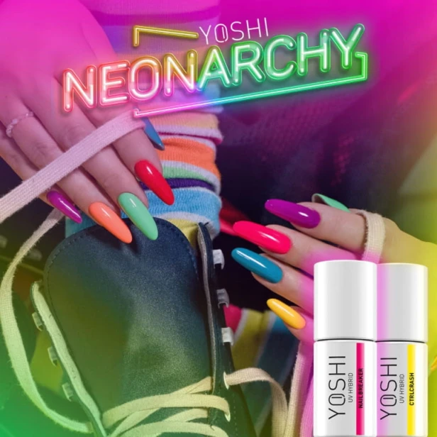 Yoshi Lakier Hybrydowy UV/LED Hybrid 233 Kickburn NEON Czerwony Red 6ml