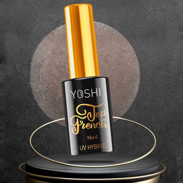Yoshi Top French No4 Top hybrydowy UV LED Hybrid Półtransparentny Nude 10ml
