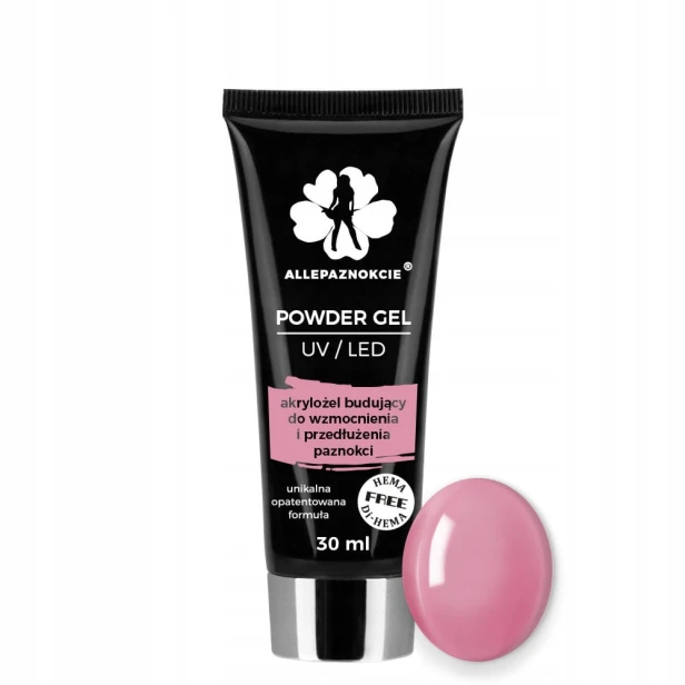 Allepaznokcie Powder gel akrylożel HEMA/Di-HEMA free FRENCH PINK 30g