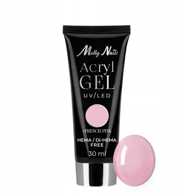 MollyLac Polygel akrylożel budujący do przedłużania FRENCH PINK 30ml