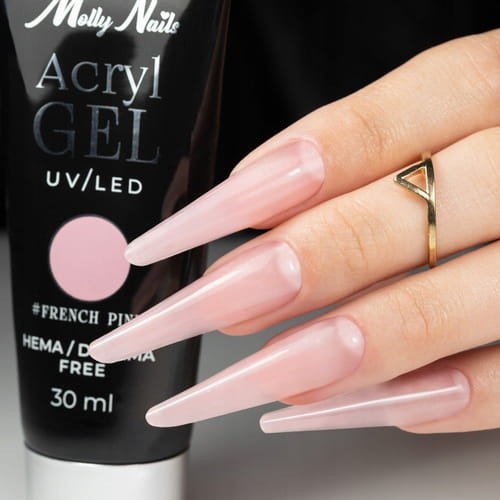 MollyLac Polygel akrylożel budujący do przedłużania FRENCH PINK 30ml