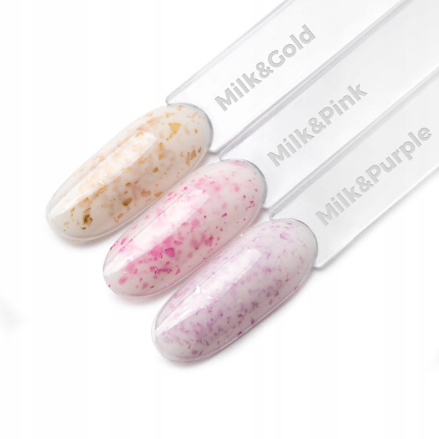 Molly Lac Baza Hybrydowa Do Paznokci Flakes Milk&Purple Mleczna 10g