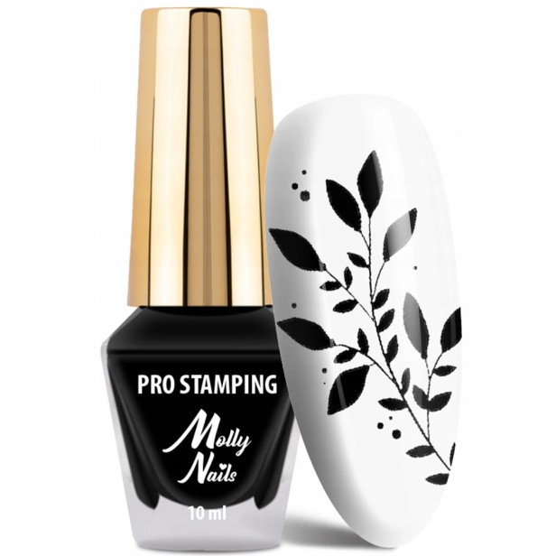 Molly Nails Lakier do Stempli PRO Stamping Czarny Black Do Zdobień 10ml